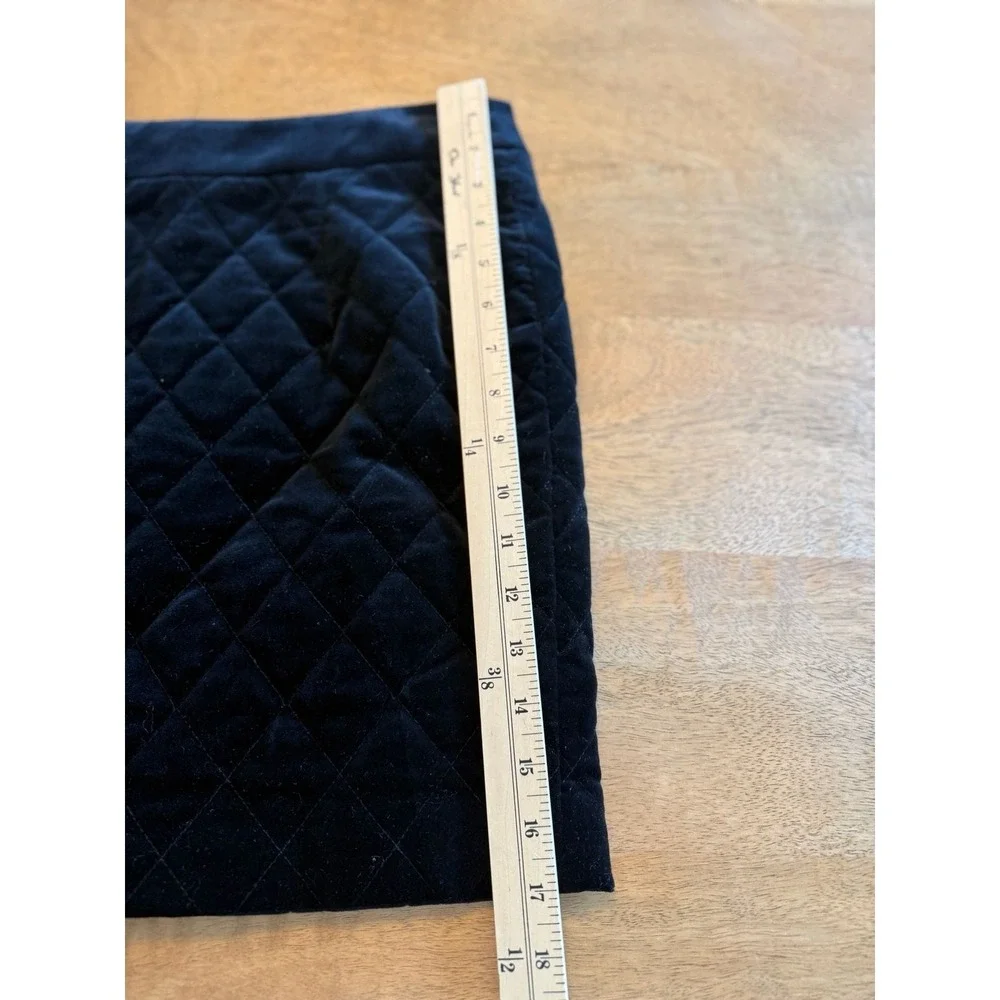 FRAME Quilted Velvet Mini‎ Skirt Noir Black Diamond Stitch edgy Womens 8